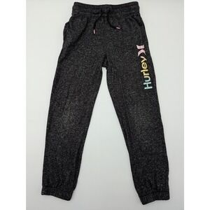 Hurley Kids Joggers Sweatpants Size M 10 12 Yrs Charcoal Rainbow Logo Activewear